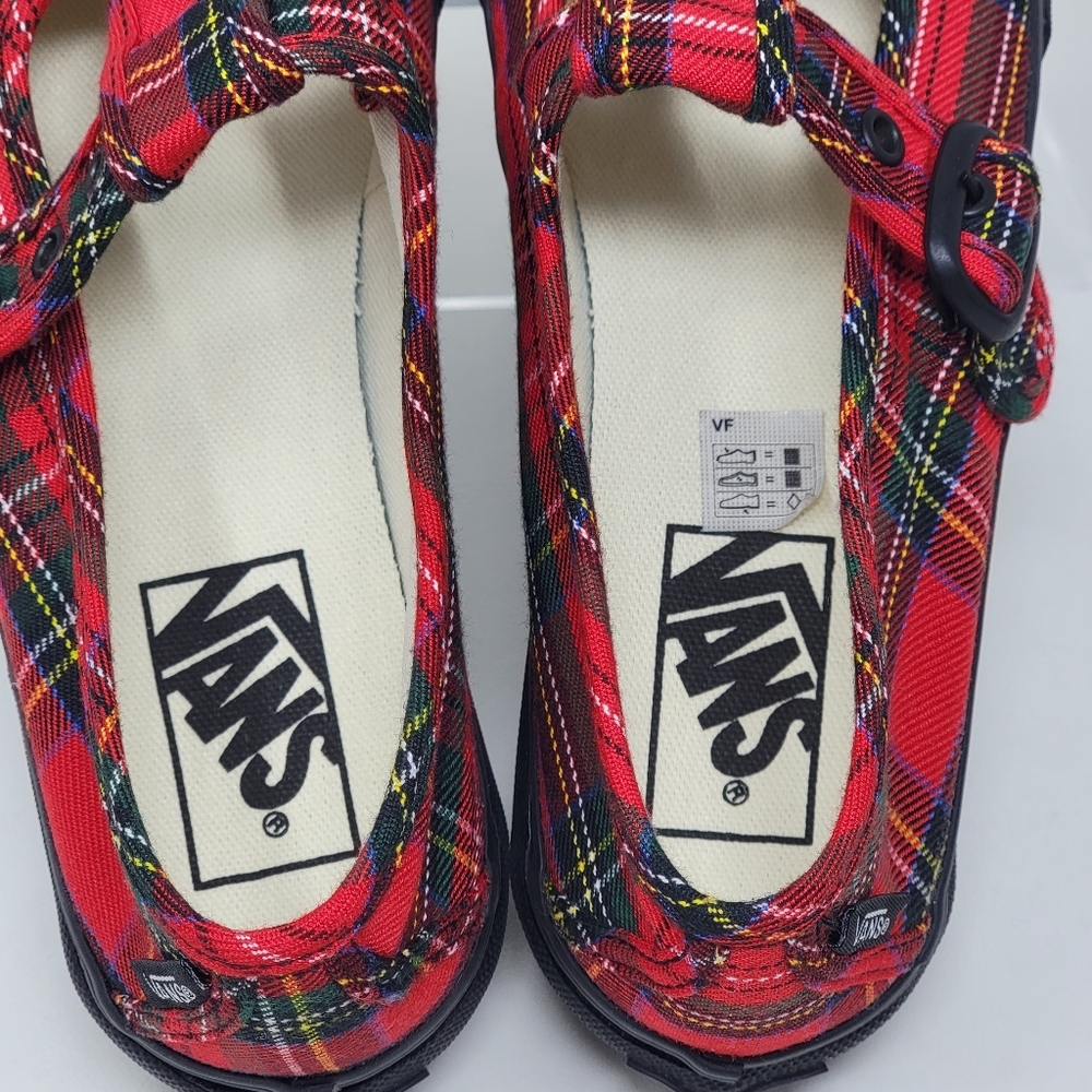 Vans Women's Size 6 Style 93 Red Tartan Plaid Mary Jane Sneakers 507452 New - Picture 10 of 11